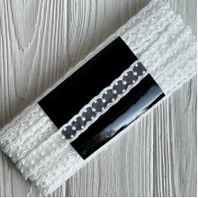 Кружево органзовое (D30109), 2 см, айвори, рулон 13 м