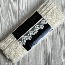 Кружево органзовое (D30105), 2,5 см, молочное, рулон 13 м