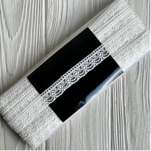 Кружево органзовое (D30106), 2 см, айвори, рулон 13 м