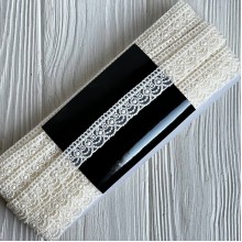 Кружево органзовое (D30106), 2 см, молочное, рулон 13 м