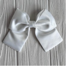 Атласный бант (с уточкой), 12х11 см, айвори, шт.