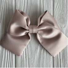 Атласный бант (с уточкой), 12х11 см, бежевый, шт.