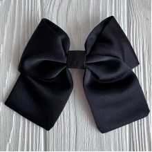 Атласный бант (с уточкой), 12х11 см, черный, шт.