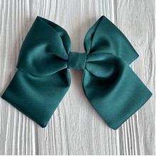 Атласный бант (с уточкой), 12х11 см, темно-зеленый, шт.