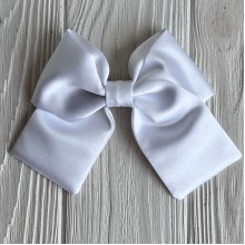 Атласный бант (с уточкой), 12х11 см, белый, шт.