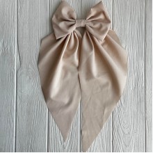 Бант платок софт большой, 14х35 см, бежевый, шт.