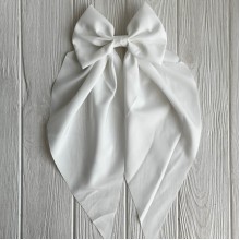 Бант платок софт большой, 14х35 см, белый, шт.