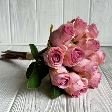 Букет роз, 28 см, розово-пудровый, букет из 11 шт.