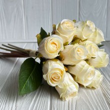 Букет роз, 28 см, молочный, букет из 11 шт.