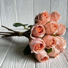 Букет роз, 28 см, персиковый, букет из 11 шт.
