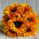 Букет подсолнухов, 25 см, темно-желтый, букет из 7 шт.