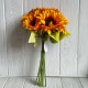 Букет подсолнухов, 25 см, темно-желтый, букет из 7 шт.