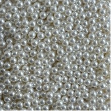 Жемчуг (пластик) для установки на прессе (без отверстия), 4 мм, белый, упаковка 500 грамм