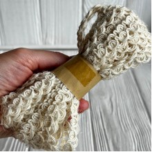 Тесьма-мешковина (серпантин), 1 см, молочная, рулон 10 м