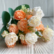 Букет лизиантуса, 25 см, персиковый, шт.