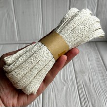 Тесьма-мешковина (плоская), 1 см, молочная, рулон 10 м