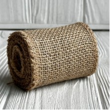 Лента-мешковина, 10 см, натуральный, рулон 2 м