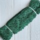 Кружево макраме "Сандра", 7,5 см, зеленое, рулон 9 м