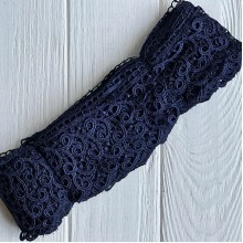 Кружево макраме "Сандра", 7,5 см, темное индиго, рулон 9 м