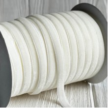 Лента велюр, 0,6 см, айвори, рулон 45 м