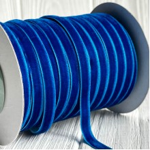 Лента велюр, 0,6 см, темно-синий, рулон 45 м