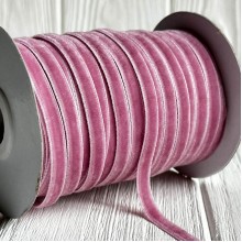 Лента велюр, 0,6 см, баклажановый, рулон 45 м