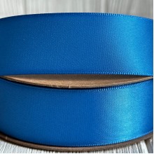 Атлас двусторонний (премиум), 2,5 см, светло-синий, рулон 23 м