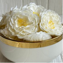 Бутон японской камелии, 5,5х6 см, молочный, упаковка 20 шт.