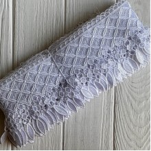Кружево макраме Лили, 11 см, белое, рулон 9 м
