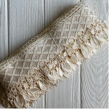 Кружево макраме Лили, 11 см, молочное, рулон 9 м