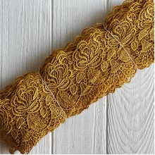 Кружево макраме Палмер, 9 см, горчичное, рулон 9 м