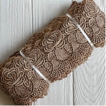 Кружево макраме Палмер, 9 см, кофейное, рулон 9 м
