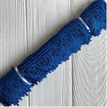 Кружево макраме Эвелин, 4 см, темно-синее, рулон 9 м