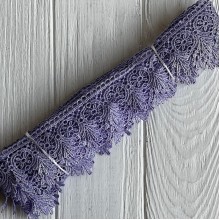 Кружево макраме Эвелин, 4 см, лиловое, рулон 9 м