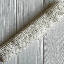 Кружево макраме Эвелин, 4 см, молочное, рулон 9 м