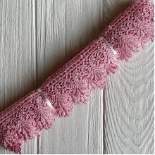 Кружево макраме Эвелин, 4 см, светло-розовое, рулон 9 м