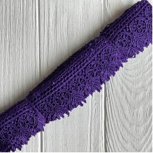 Кружево макраме Эвелин, 4 см, средне-фиолетовое, рулон 9 м