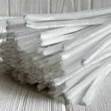 Синельная проволока простая, 6 мм х 30 см, айвори, 100 шт.