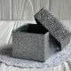 Коробочка для прикрас квадратна, 5х5х3,8 см, срібло, упаковка 24 шт.
