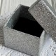Коробочка для прикрас квадратна, 5х5х3,8 см, срібло, упаковка 24 шт.