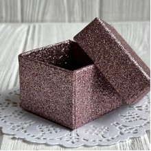 Коробочка для украшений квадратная, 5х5х3,8 см, розовая, упаковка 24 шт.