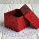 Коробочка для украшений квадратная, 5х5х3,8 см, красная, упаковка 24 шт.