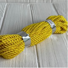 Шнур декоративный, 5 мм, желтый, рулон 9 м