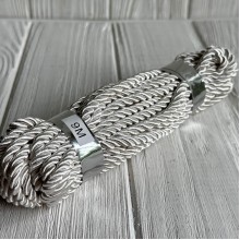 Шнур декоративный, 5 мм, белый, рулон 9 м