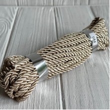 Шнур декоративный, 5 мм, бежевый, рулон 9 м