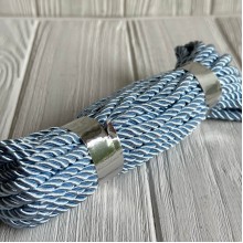 Шнур декоративный, 5 мм, голубой, рулон 9 м