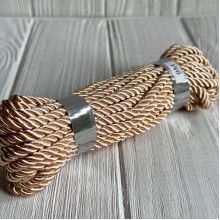 Шнур декоративный, 5 мм, ванильный, рулон 9 м