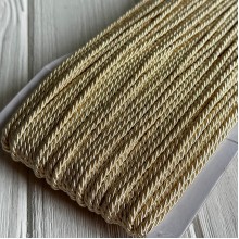 Шнур декоративный, 3 мм, бежевый, рулон 50 м