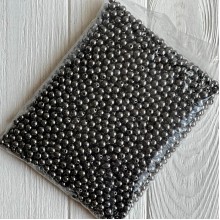 Бусины гальваника, 8 мм, черный, упаковка 500 грамм