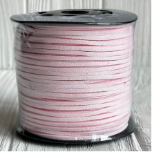 Кожаный шнур, 0,26х1,4 см, светло-розовый, рулон 90 м 